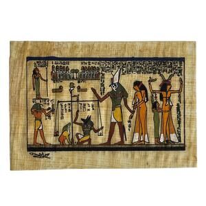 VTG Authentic Egyptian Papyrus Signed Artwork, 5.75x4" Hand Painted Replica